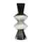 10&#x22; Clear &#x26; Gray Fluted Glass Vase